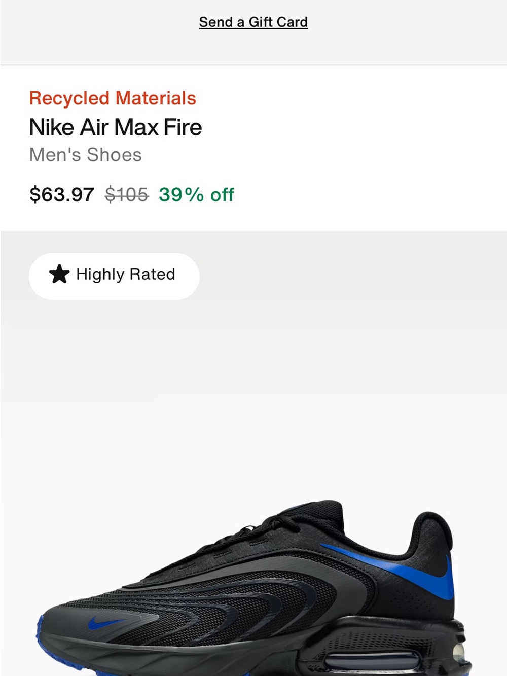 Nike Air Max Fire Men's Sneakers - Black & Blue